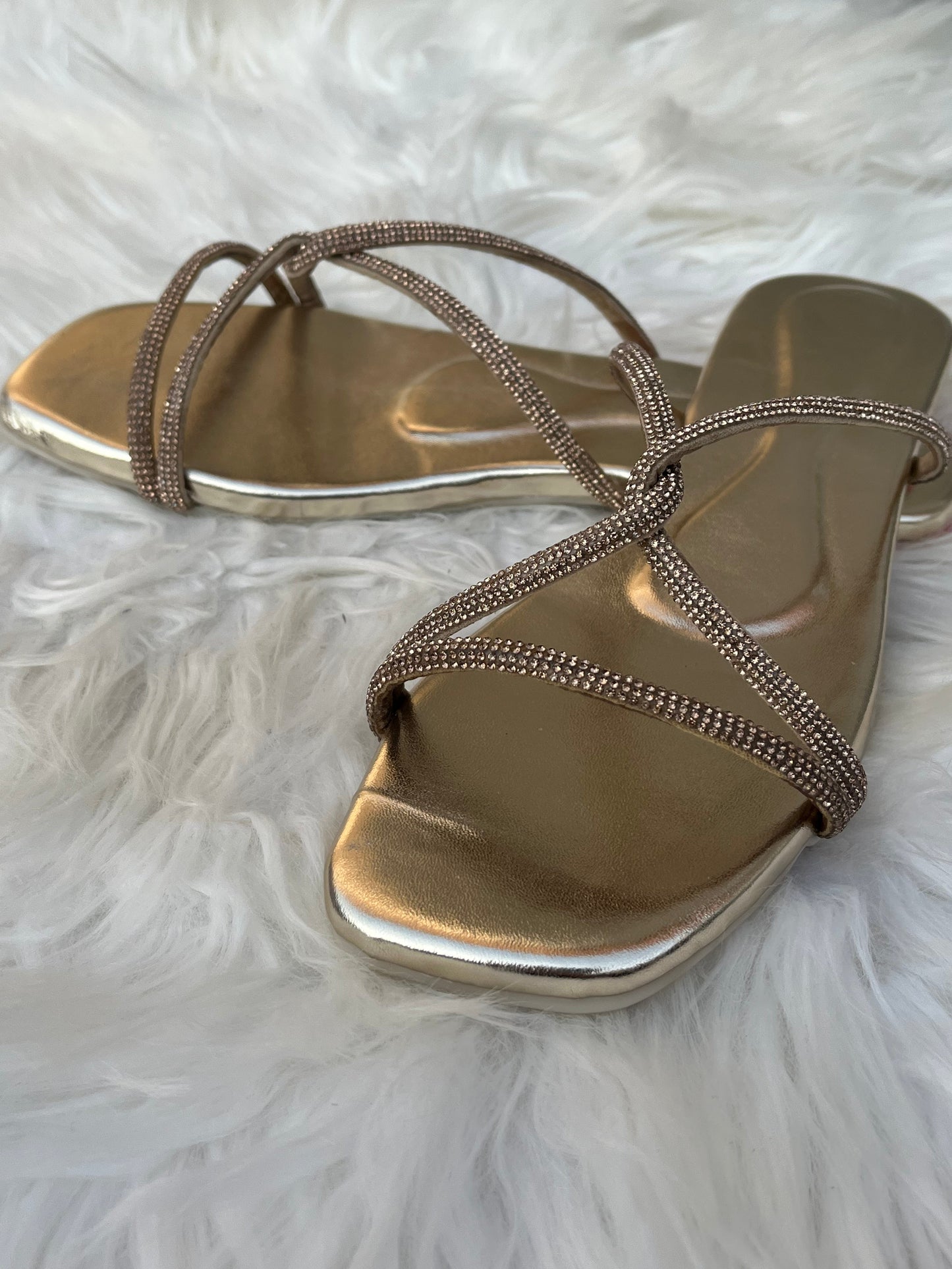 Gold Strap Slippers